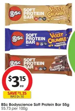 Coles BSc Bodyscience Soft Protein Bar 55g offer