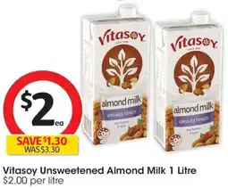 Coles Vitasoy Unsweetened Almond Milk 1 Litre offer