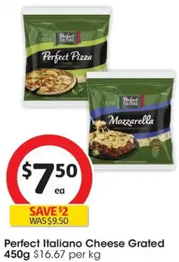 Coles Perfect Italiano Cheese Grated 450g offer
