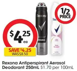 Coles Rexona Antiperspirant Aerosol Deodorant 250mL offer