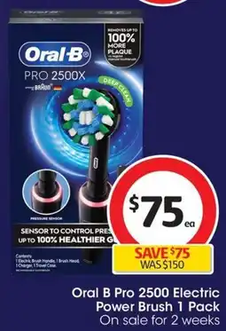 Coles Oral B Pro 2500 Electric Power Brush 1 Pack offer