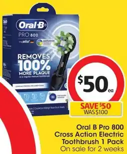 Coles Oral B Pro 800 Cross Action Electric Toothbrush 1 Pack offer