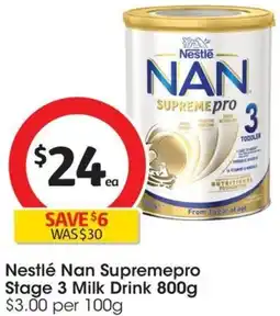 Coles Nestlé Nan Supremepro Stage 3 Milk Drink 800g offer