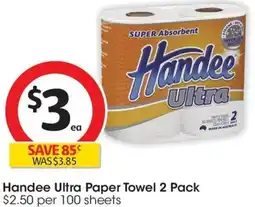 Coles Handee Ultra Paper Towel 2 Pack offer
