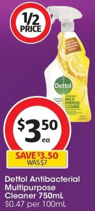 Coles Dettol Antibacterial Multipurpose Cleaner 750mL offer