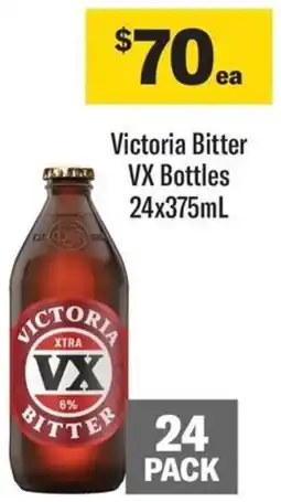 Coles Victoria Bitter VX Bottles 24x375mL offer