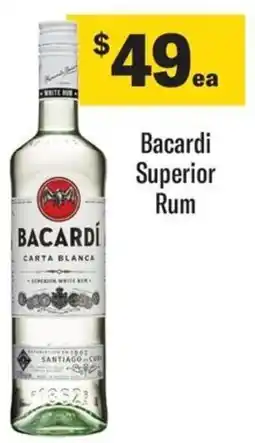 Coles Bacardi Superior Rum offer