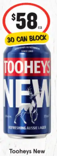 Tooheys New 30 CAN BLOCK