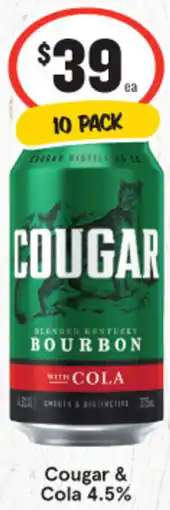 IGA Cougar & Cola 4.5% 10 PACK offer
