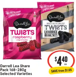 IGA Darrell Lea Share Pack 168-280g offer