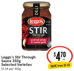 IGA Leggo's Stir Through Sauce 350g offer