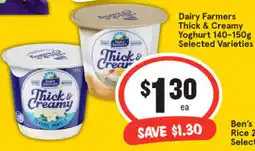 IGA Dairy Farmers Thick & Creamy Yoghurt 140-150g offer