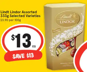 IGA Lindt Lindor Assorted 333g offer