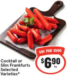 IGA Cocktail or Slim Frankfurts offer