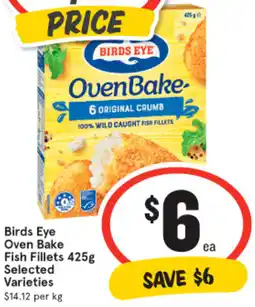 IGA Birds Eye Oven Bake Fish Fillets 425g offer