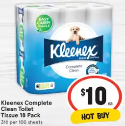 IGA Kleenex Complete Clean Toilet Tissue 18 Pack offer