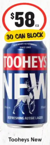 IGA Tooheys New 30 CAN BLOCK offer