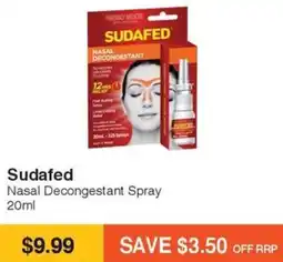 Chempro Sudafed Nasal Decongestant Spray 20ml offer