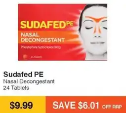 Chempro Sudafed PE Nasal Decongestant 24 Tablets offer