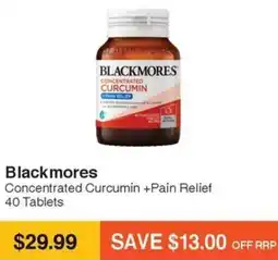 Chempro Blackmores Concentrated Curcumin +Pain Relief 40 Tablets offer