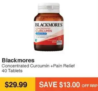 Chempro Blackmores Concentrated Curcumin +Pain Relief 40 Tablets offer