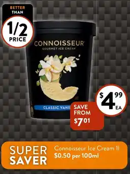 Foodworks Connoisseur Ice Cream 1L offer