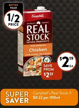 Foodworks Campbell's Real Stock 1L offer