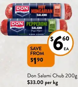 Foodworks Don Salami Chub 200g offer