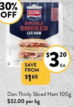 Foodworks Don Thinly Sliced Ham 100g offer