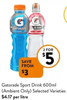 Foodworks Gatorade Sport Drink 600ml offer