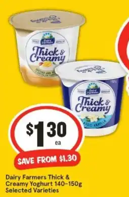 IGA Dairy Farmers Thick & Creamy Yoghurt 140-150g offer