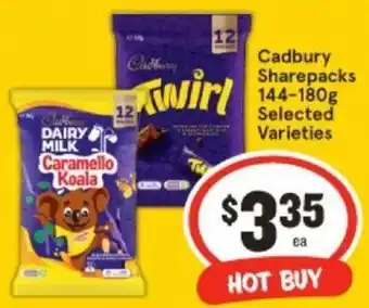 IGA Cadbury Sharepacks 144-180g offer