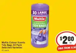 IGA Multix Colour Scents Tidy Bags 30 Pack Selected Varieties offer