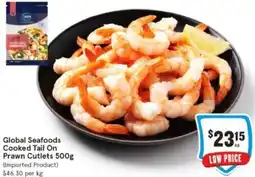 IGA Global Seafoods Cooked Tail On Prawn Cutlets 500g offer