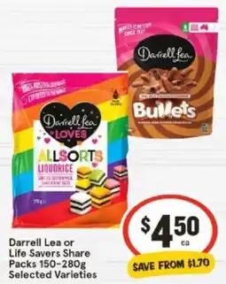 IGA Darrell Lea or Life Savers Share Packs 150-280g Selected Varieties offer