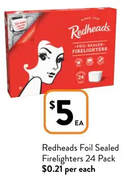 Foodworks Redheads Foil Sealed Firelighters 24 Pack offer