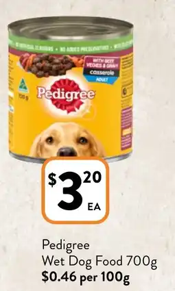 Foodworks Pedigree Wet Dog Food 700g offer