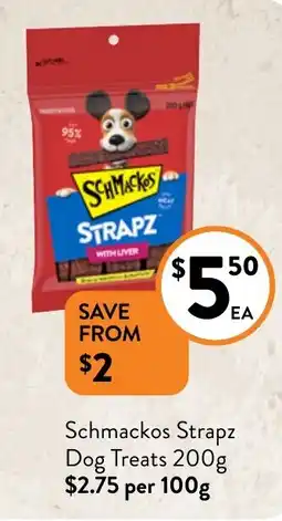 Foodworks Schmackos Strapz Dog Treats 200g offer
