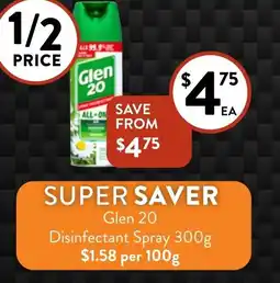 Foodworks Glen 20 Disinfectant Spray 300g offer