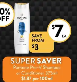 Foodworks Pantene Pro-V Shampoo or Conditioner 375ml offer