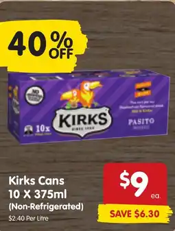 Spar Kirks Cans 10 X 375ml offer