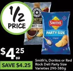 Ritchies Smith's Doritos or Red Rock Deli Party Size 290-380g offer