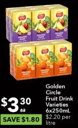Ritchies Golden Circle Fruit Drink Varieties 6x250mL offer