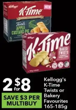 Ritchies Kellogg's K-Time Twists or Bakery Favourites 165-185g offer