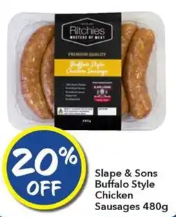 Ritchies Slape & Sons Buffalo Style Chicken Sausages 480g offer