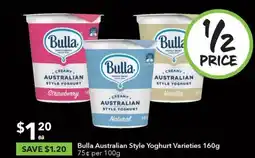 Ritchies Bulla Australian Style Yoghurt Varieties 160g offer