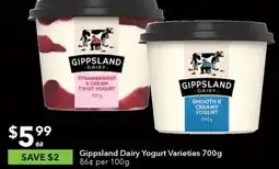 Gippsland Dairy Yogurt Varieties 700g