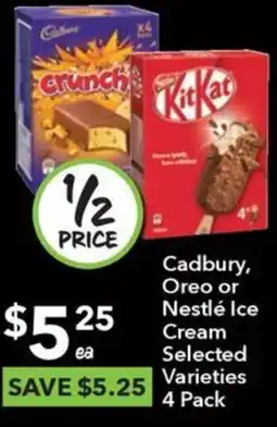 Ritchies Cadbury, Oreo or Nestlé Ice Cream Selected Varieties 4 Pack offer
