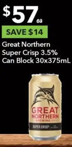 Great Northern Super Crisp 3.5% Can Block 30x375mL