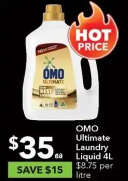 Ritchies OMO Ultimate Laundry Liquid 4L offer